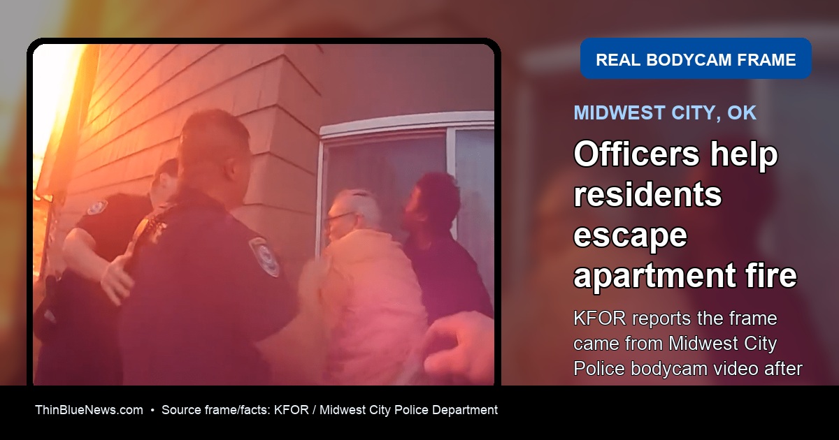 Midwest City Police Bodycam Shows Officers Helping Residents Escape Apartment Fire