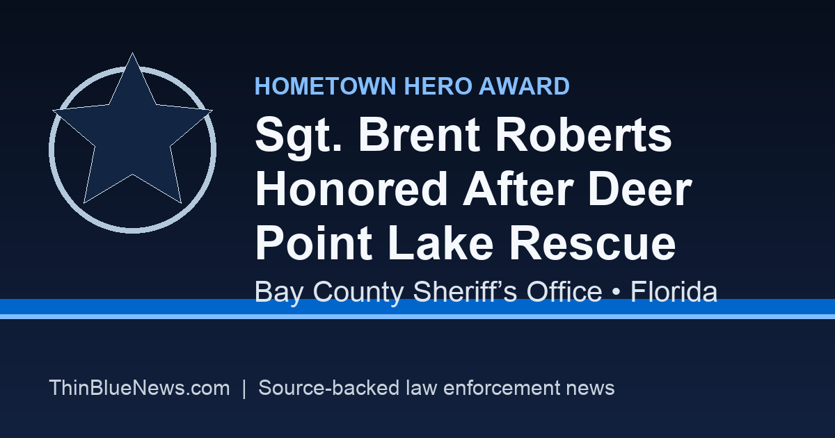 Editorial ThinBlueNews card for Sgt. Brent Roberts Hometown Hero Award story