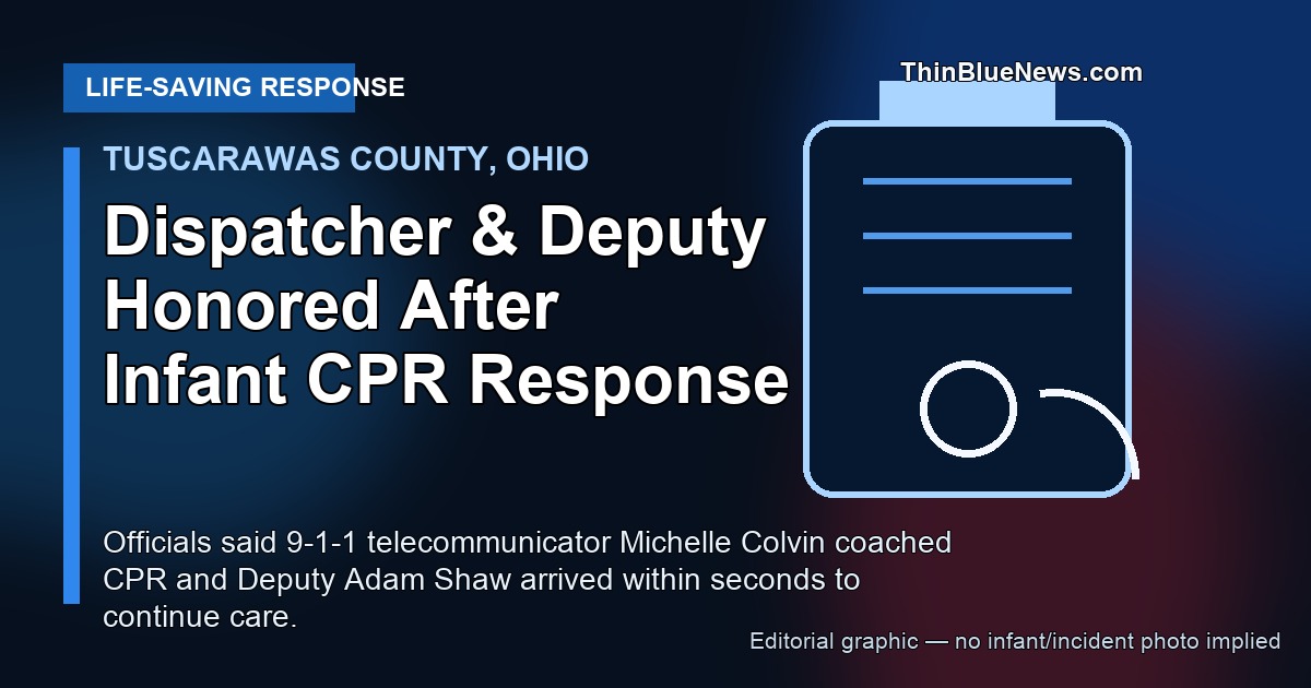 Tuscarawas County Dispatcher, Deputy Honored After Infant CPR Response
