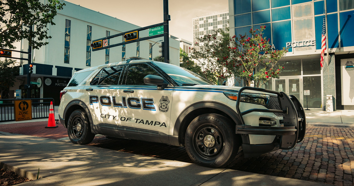 Contextual archive photograph of a parked City of Tampa police SUV, not the October 2026 Halloween patrols or a traffic stop.