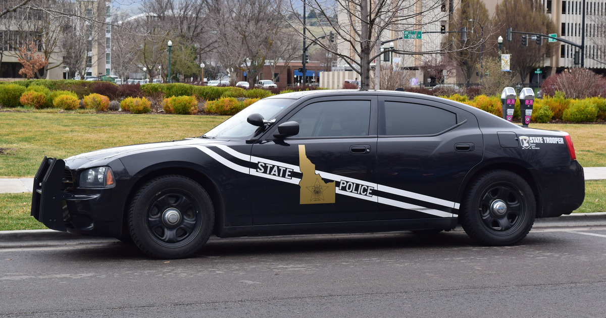 Contextual archive photograph of an Idaho State Police patrol car in March 2017, not the October 2026 Halloween operation or current fleet.