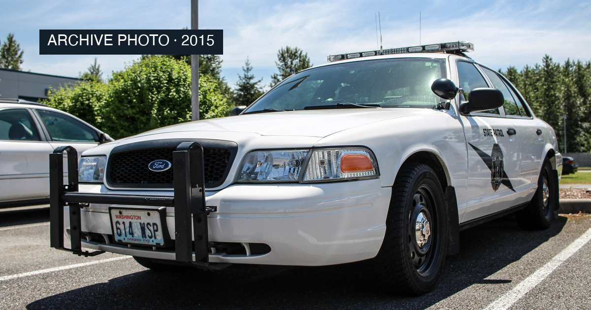 Contextual archive photograph of a Washington State Patrol car, June 6, 2015; not the 2026 DRE training or its graduates.
